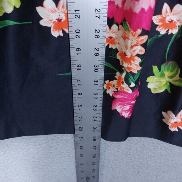 Eliza J Dress Women's 2 Black Rose Print Belted Boat Neck Sleeveless Party - Picture 5 of 16